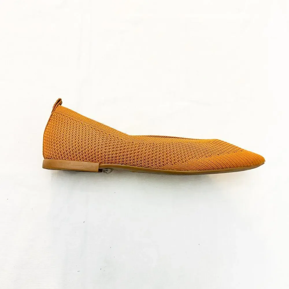 Everlane The 40 Hour Flat Ballet Tan Brown Pointy Toe Woven Shoes Size 6